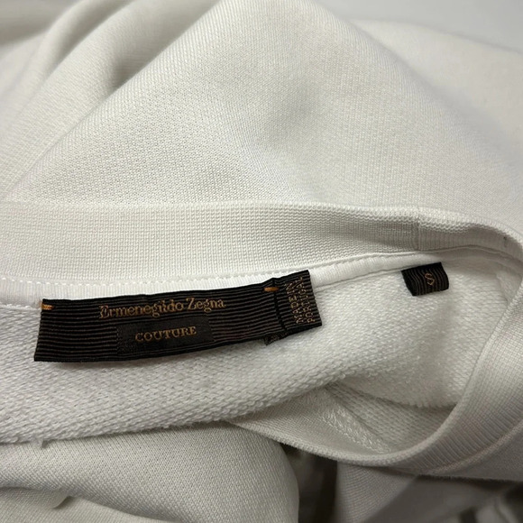 Ermenegildo Zegna Couture Sweatshirt Long Sleeve Crewneck XXX White Men's Small - Picture 8 of 9